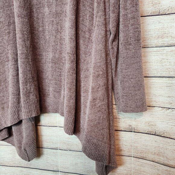 Barefoot Dreams Hooded Cardigan Size XL CozyChic Ultra Lite Purple Plum Color - Picture 14 of 15